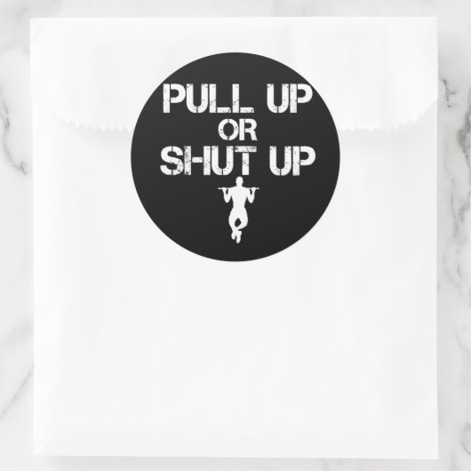 HOLEN ODER SCHLIESSEN RUNDER AUFKLEBER (Tasche)