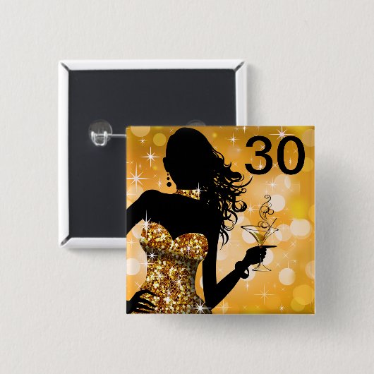 Holen Sie das Gold des Bling Schein-30. Button (Vorne & Hinten)