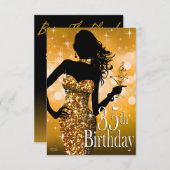 Holen Sie das kleine Kartengold des Bling Einladung (Vorne/Hinten)