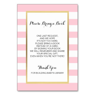 Holen Sie ein Buch - Streifen rosa MÄDCHEN Tischnummer