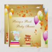 Holen Sie einem Buch elegante Baby-GoldBabyparty Einladung (Vorne/Hinten)