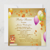 Holen Sie einem Buch elegante Baby-GoldBabyparty Einladung (Rückseite)