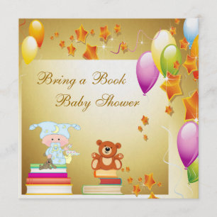 Holen Sie einem Buch elegante Baby-GoldBabyparty Einladung