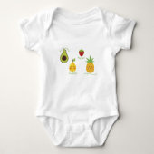 Holen Sie Fruity Avocado Lemon Strawberry Ananas P Baby Strampler (Vorderseite)
