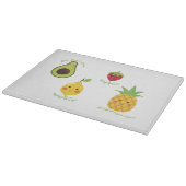 Holen Sie Fruity Avocado Lemon Strawberry Ananas P Schneidebrett (Ecke)