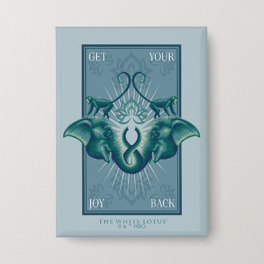 Holen Sie Ihre Freude zurück - der weiße Lotus Button (Vorderseite)