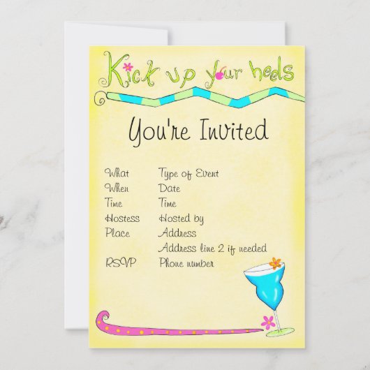 Holen Sie Ihre Heelse auf und rufen Sie Gelb auf Einladung (Rückseite)