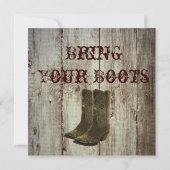 Holen Sie Ihre Stiefel Cowboy Hochzeit Einladungen (Rückseite)