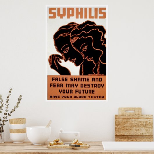 Holen Sie Ihren Bluttest 1938 WPA Poster (Küche)