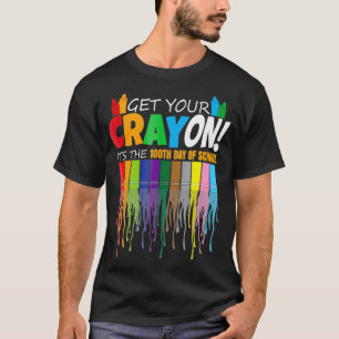 Holen Sie Ihren Crayon 100. Tag der Schule Student T-Shirt