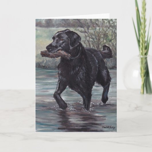 Holen Sie Labrador Retriever Dog Art Grußkarte Karte (Vorderseite)