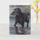 Holen Sie Labrador Retriever Dog Art Grußkarte Karte (Gelbe Blume)