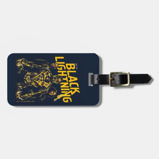 Holen Sie Lit - Schwarzes Blitz Gepäckanhänger (Vorderseite horizontal)