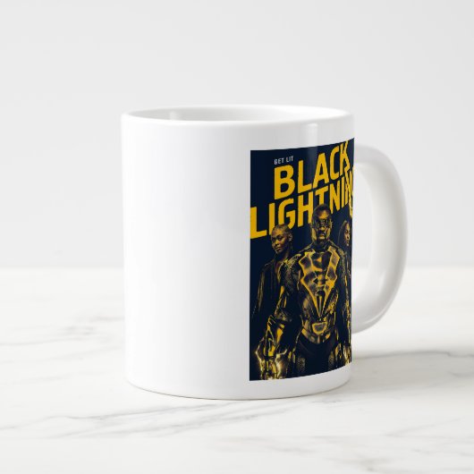 Holen Sie Lit - Schwarzes Blitz Jumbo-Tasse (Vorderseite Rechts)