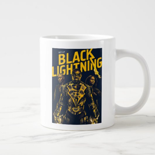 Holen Sie Lit - Schwarzes Blitz Jumbo-Tasse (Rechts)