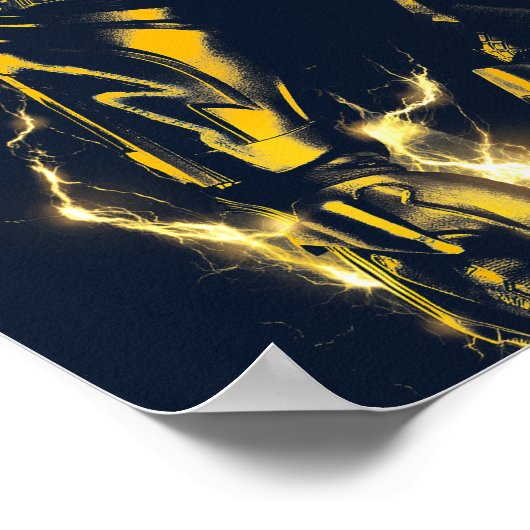 Holen Sie Lit - Schwarzes Blitz Poster (Ecke)