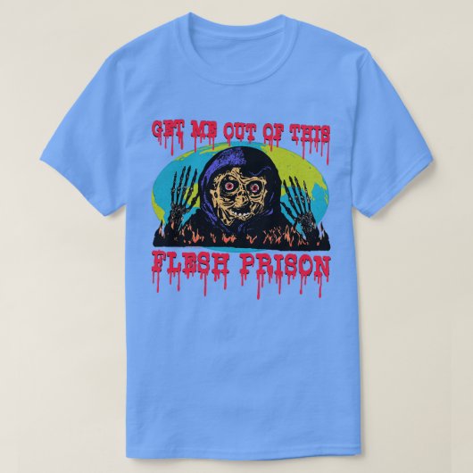 Holen Sie mich aus diesem Fleischwolf Funny Horror T-Shirt (Design vorne)