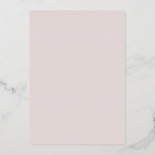 Holen Sie Pastel Schriftart Dusty Glam Rose Gold Q Folieneinladung (Rückseite)