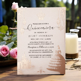 Holen Sie Pastel Schriftart Dusty Glam Rose Gold Q Folieneinladung