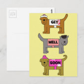 Holen Sie sich bald Cartoon Hunde in Kleidung. Postkarte (Vorne/Hinten)