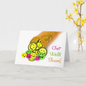 Holen Sie sich bald ein glückliches Gesicht Karte (Gelbe Blume)