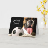 Holen Sie sich bald gut Fußball Boxer Grußkarte Karte (Gelbe Blume)
