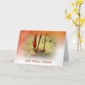 Holen Sie sich bald gut rosa Flamingo Karte (Gelbe Blume)