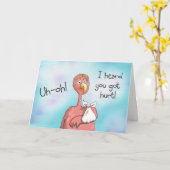 Holen Sie sich bald gut Verletzungen rosa Flamingo Karte (Gelbe Blume)