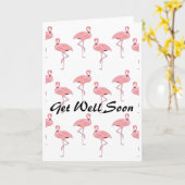 Holen Sie sich bald Pink Flamingo Muster Karte (Gelbe Blume)