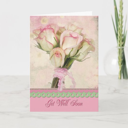 Holen Sie sich bald Rose Bouquet Card Karte (Vorderseite)