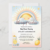 Holen Sie sich Boy Pink Unique Sky Cloud Sunshine  Einladung (Vorderseite)