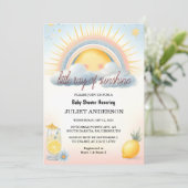 Holen Sie sich Boy Pink Unique Sky Cloud Sunshine Einladung (Stehend Vorderseite)