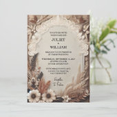 Holen Sie sich Brown Fall Wood Paperie Gerecycelt  Einladung (Stehend Vorderseite)