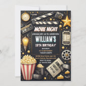 Holen Sie sich Camping Popcorn Filmabend 13. Gebur Einladung (Vorderseite)