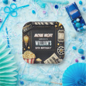 Holen Sie sich Camping Popcorn Filmabend 13. Gebur Pappteller (Party)