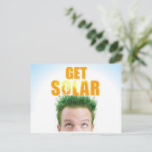 Holen Sie sich das Solarlogo umweltfreundliche Pos Postkarte (Stehend Vorderseite)