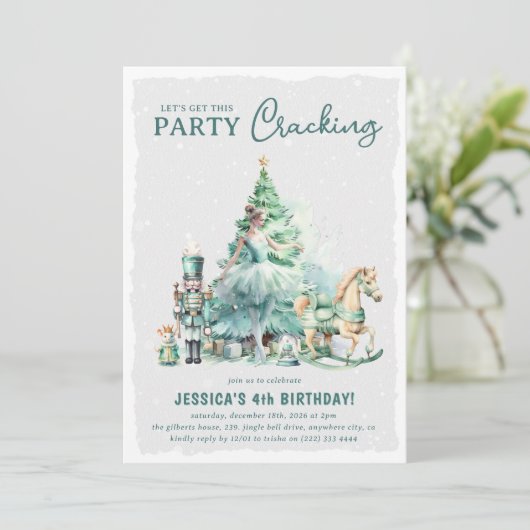 Holen Sie sich dieses Party Cracken Weihnachts-Kin Einladung (Stehend Vorderseite)