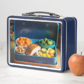 Holen Sie sich ein glückliches Essen. Metall Brotdose (Beispiel)