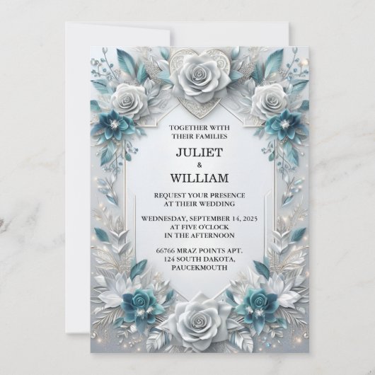 Holen Sie sich Extravagante Metallgläser, glänzend Einladung (Vorderseite)