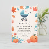 Holen Sie sich Farm Pink Blue Boho Girl Boy Fall B Einladung (Stehend Vorderseite)