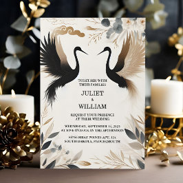 Holen Sie sich Feather Rustic Asian Sky Cloud Cran Einladung