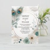 Holen Sie sich Feather Rustic Asian Sky Cloud Peac Einladung (Stehend Vorderseite)