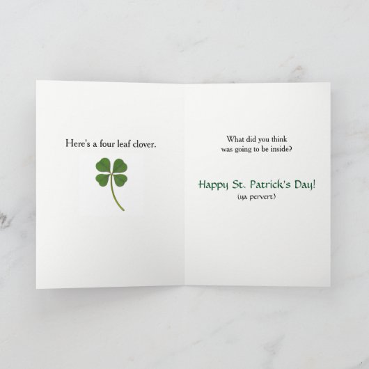 Holen Sie sich Glück - Funny St. Patrick's Day Karte (Innenseite)