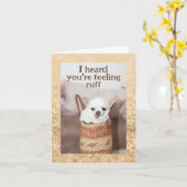 Holen Sie sich gut niedliche Hunde chihuahua Gold  Karte (Gelbe Blume)