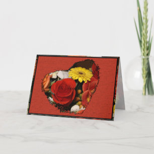 Holen Sie sich gut Rose Bouquet Herz schneiden Vor Karte