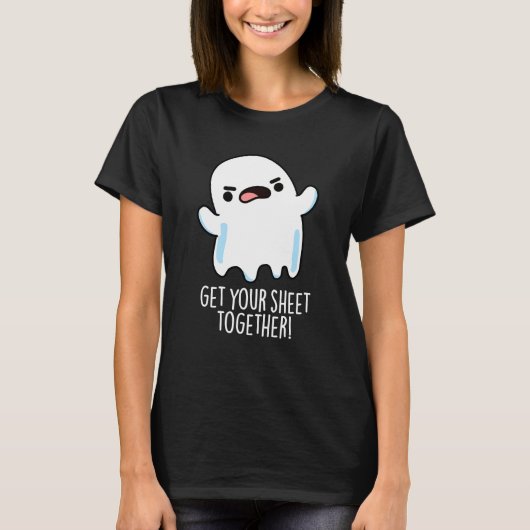 Holen Sie sich Ihr Blatt zusammen Funny Ghost Puff T-Shirt (Vorderseite)