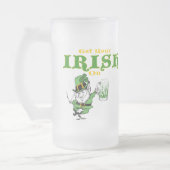 Holen Sie sich Ihr Irisch auf der Leprechaun-Tasse Mattglas Bierglas (Links)