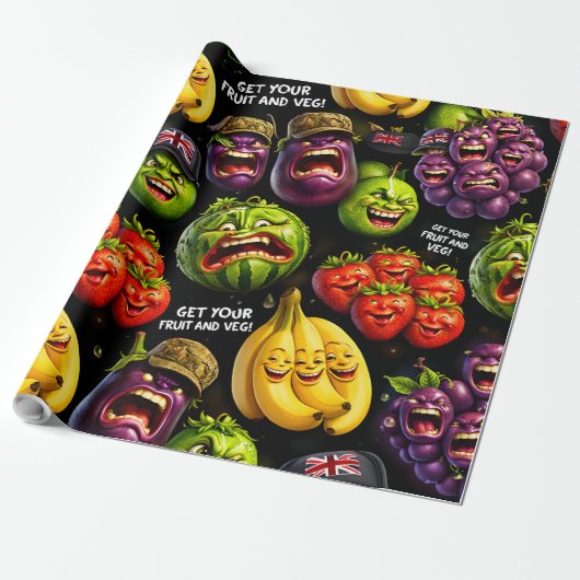 Holen Sie sich Ihr Obst und Gemüse Premium-Geschen Geschenkpapier (Ungerollt)