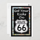 Holen Sie sich Ihre Kicks auf der Route 66 mit Kar Postkarte (Vorne/Hinten)