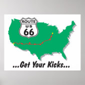 Holen Sie sich Ihre Kicks auf der Route 66 Poster (Vorne)